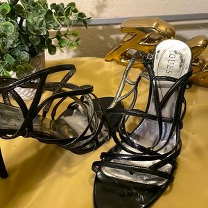 Very Strappy Guess Shoe Black Patent Leather